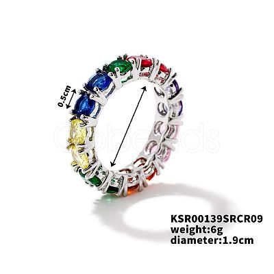 Fashionable European and American Style Brass Rhinestone Ring for Unisex YJ2734-8-1