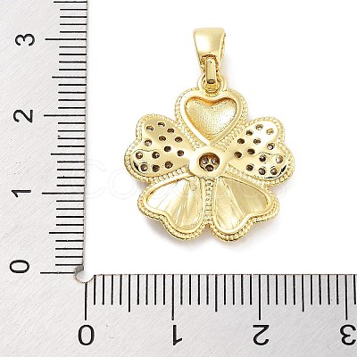 Rack Plating Brass Micro Pave Cubic Zirconia Pendants KK-Z071-75G-01-1