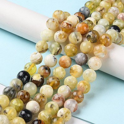 Natural Yellow Opal Beads Strands G-Q1001-A02-02-1