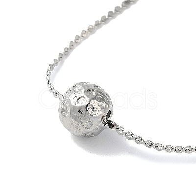 Non-Tarnish 304 Stainless Steel Round Ball Pendant Necklaces for Women NJEW-D056-01A-01P-1