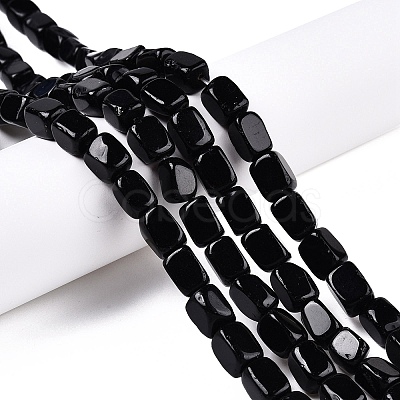 Natural Black Stone Beads Strands G-T138-88-1