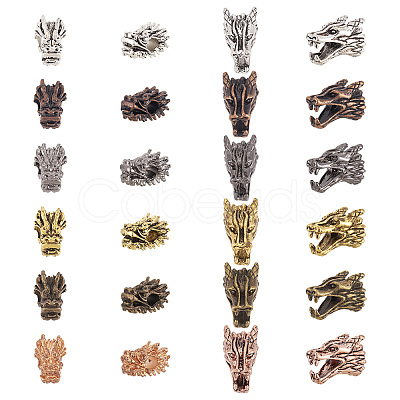 24 Pcs 12 Styles Tibetan Style Alloy Beads FIND-TA0001-32-1