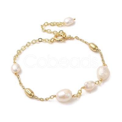 Natural Pearl Beaded Bracelets BJEW-C051-41G-1