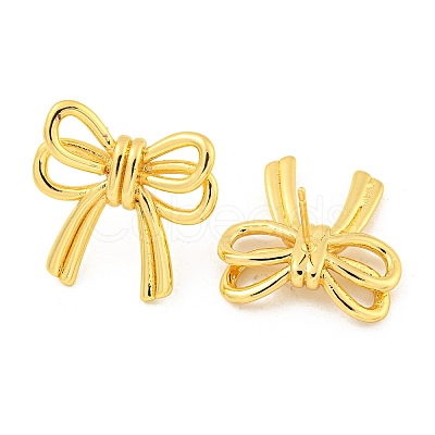 Rack Plating Brass Bowknot Stud Earrings EJEW-M247-16G-1