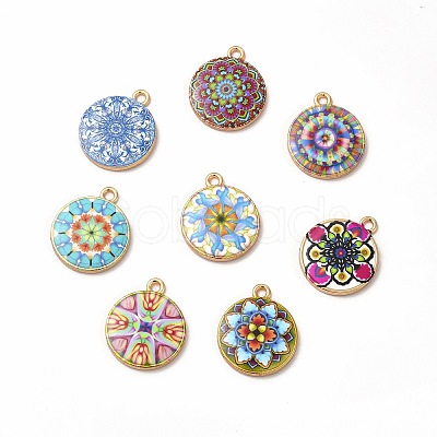 Alloy Printed Pendants PALLOY-D581-03-1