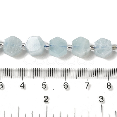 Natural Aquamarine Beads Strands G-P534-A08-01-1