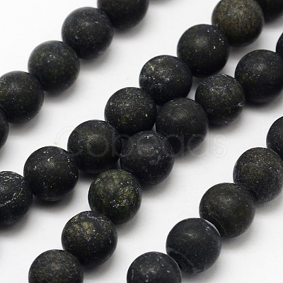 Natural Serpentine/Green Lace Stone Beads Strands G-D676-10mm-1