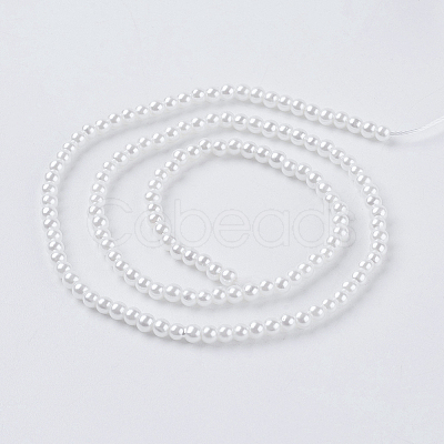 Eco-Friendly Dyed Glass Pearl Round Beads Strands HY-A002-3mm-RB001-1