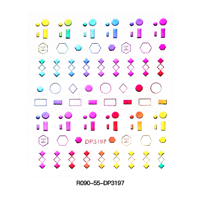 Metallic Nail Decals Stickers MRMJ-R090-55-DP3197-1