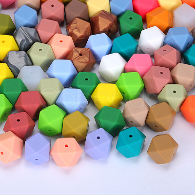 Hexagonal Silicone Beads SI-JX0020A-20-1