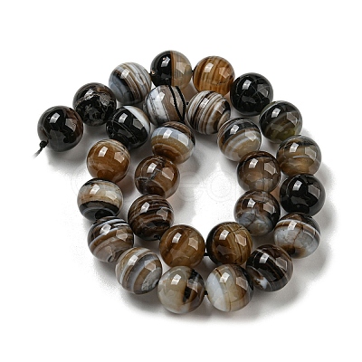 Natural Banded Agate Beads Strands G-NH0023-B01-01-1