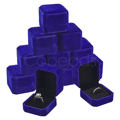 Square Velvet Ring Boxes VBOX-WH0002-01D-1