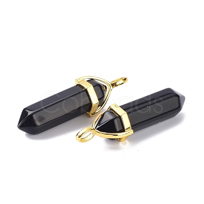 Natural Obsidian Pointed Pendants G-G025-01G-15-1