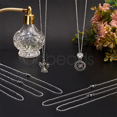 Nbeads 20Pcs 304 Stainless Steel Cable Chains Necklaces Set for Men Women NJEW-NB0001-10-1