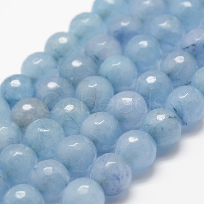 Faceted Natural White Jade Beads Strands X-G-F447-10mm-I16-1