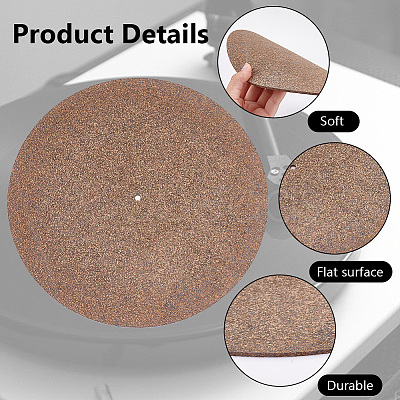 Cork Turntable Slipmat Record Platter for Phonograph AJEW-WH0348-216-1