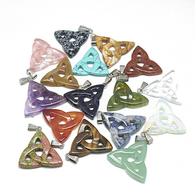 Natural & Synthetic Mixed Stone Pendants G-T088-M-1