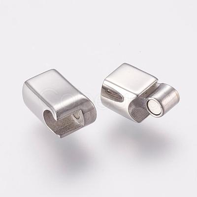 Tarnish Resistant 304 Stainless Steel Magnetic Clasps with Glue-in Ends STAS-E138-06P-1