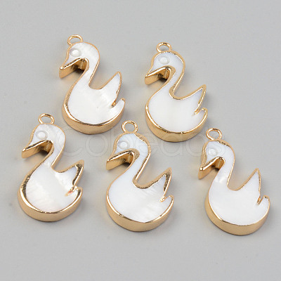 Electroplate Natural Freshwater Shell Pendants X-SHEL-T017-06-1