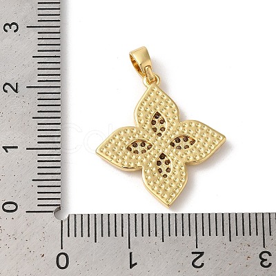 Rack Plating Brass Clear Cubic Zirconia Pendants X-KK-Z056-34G-02-1