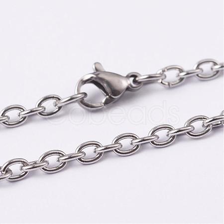 Non-Tarnish 304 Stainless Steel Cable Chain Necklaces NJEW-L443-03P-1