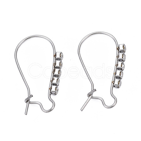 304 Stainless Steel Hoop Earrings Findings Kidney Ear Wires STAS-N092-138B-01-1