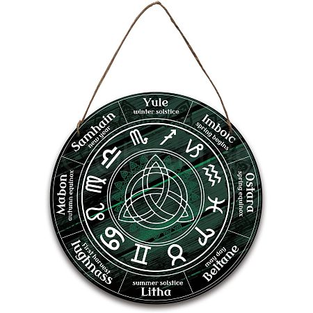 Wood Witch Calendar Hanging Wall Decorations HJEW-WH0027-22-1