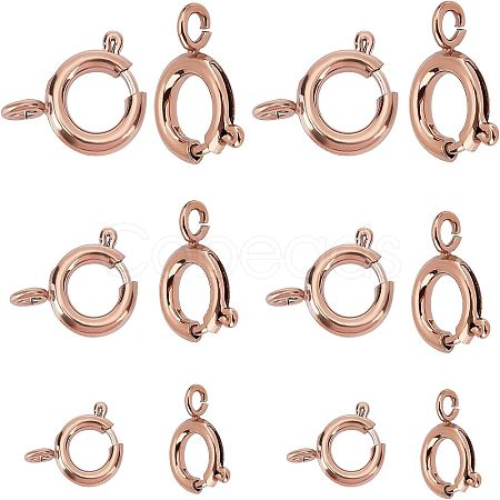 Unicraftale PVD Vacuum Plating 304 Stainless Steel Smooth Surface Spring Ring Clasps STAS-UN0010-37RG-1