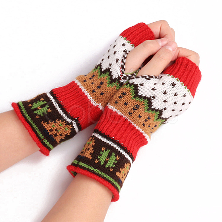 Acrylic Fiber Yarn Knitting Fingerless Gloves COHT-PW0002-07B-1