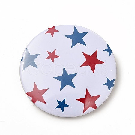 Independence Day Flat Round Tinplate Badge Pins JEWB-G021-01E-1