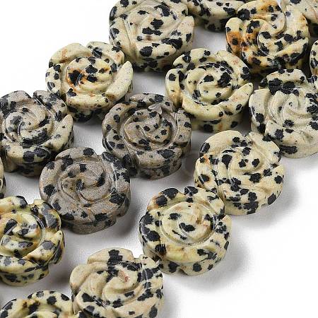 Natural Dalmatian Jasper Beads Strands G-B065-B14-1