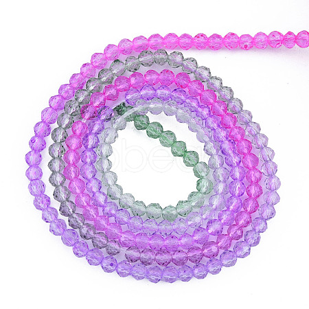 Transparent Glass Beads Strands GLAA-N041-009-10-1