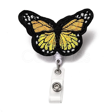 Butterfly Felt & ABS Plastic Badge Reel X-AJEW-I053-26-1
