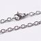 Non-Tarnish 304 Stainless Steel Cable Chain Necklaces, with Lobster Claw Clasps, Stainless Steel Color, 29.92 inch(76cm), 3mm