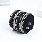 9-row Suede Cord & Rhinestone & Alloy Rivet Wrap Bracelets, Snap Bracelets for Women Girl, Black, 7-7/8 inch(20cm)