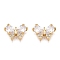 Brass Micro Pave Clear Cubic Zirconia Charms, Butterfly, Real 18K Gold Plated, 9.5x12.5x3.5mm, Hole: 1mm