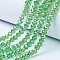 Electroplate Glass Beads Strands, AB Color Plated, Faceted, Rondelle, Light Green, 8x6mm, Hole: 1mm, about 64~65pcs/strand, 15.75~16.14 inch(40~41cm)