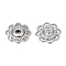 Alloy Snap Buttons, Sewing Accessories, Flower, Antique Silver, 20.5x4mm, Hole: 3mm