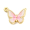 Alloy Enamel Pendants, Butterfly Charm, Golden, 14x18x4mm, Hole: 1.4mm