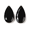 Natural Obsidian Pendants, Faceted Teardrop Charms, 24.5x13x4mm, Hole: 1mm