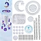 DIY Moon & Star Wind Chime Making Kits, including Molds, Plastic Beads, Brass Crimp Beads, Elastic Crystal Thread, Iron Tubes, White