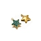 Stainless Steel Pendants, with Rhinestone, Star Charm, Golden, Emerald, 13mm