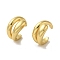 Rack Plating Brass Clip-on Earrings, Long-Lasting Plated, Lead Free & Cadmium Free, Real 18K Gold Plated, 14x8mm