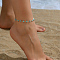 Brass Imitation Turquoise Stone Anklets for Women