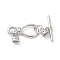 Brass Toggle Clasps, Knot, Platinum, 45x23x6mm