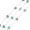 Ion Plating(IP) 304 Stainless Steel Link Chains, Natural Amazonite Beads & Spool, Soldered, Real 18K Gold Plated, 8x4mm, about 32.81 Feet(10m)/Roll