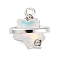 Rack Plating Alloy Cubic Zirconia Pendants, with Resin, Star, White, 15x13x6mm, Hole: 1.8mm