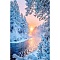 DIY Diamond Painting Kit, Including Resin Rhinestones Bag, Diamond Sticky Pen, Tray Plate and Glue Clay, Snowy Forest, Cornflower Blue, 400x300mm