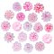 Handmade Woven Costume Accessories, Cloth Flower, Pink, 14pcs/set