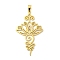 304 Stainless Steel Pendants, Laser Cut, Lotus Flower Charm, Real 18K Gold Plated, 46x27x1.5mm, Hole: 6x3.5mm